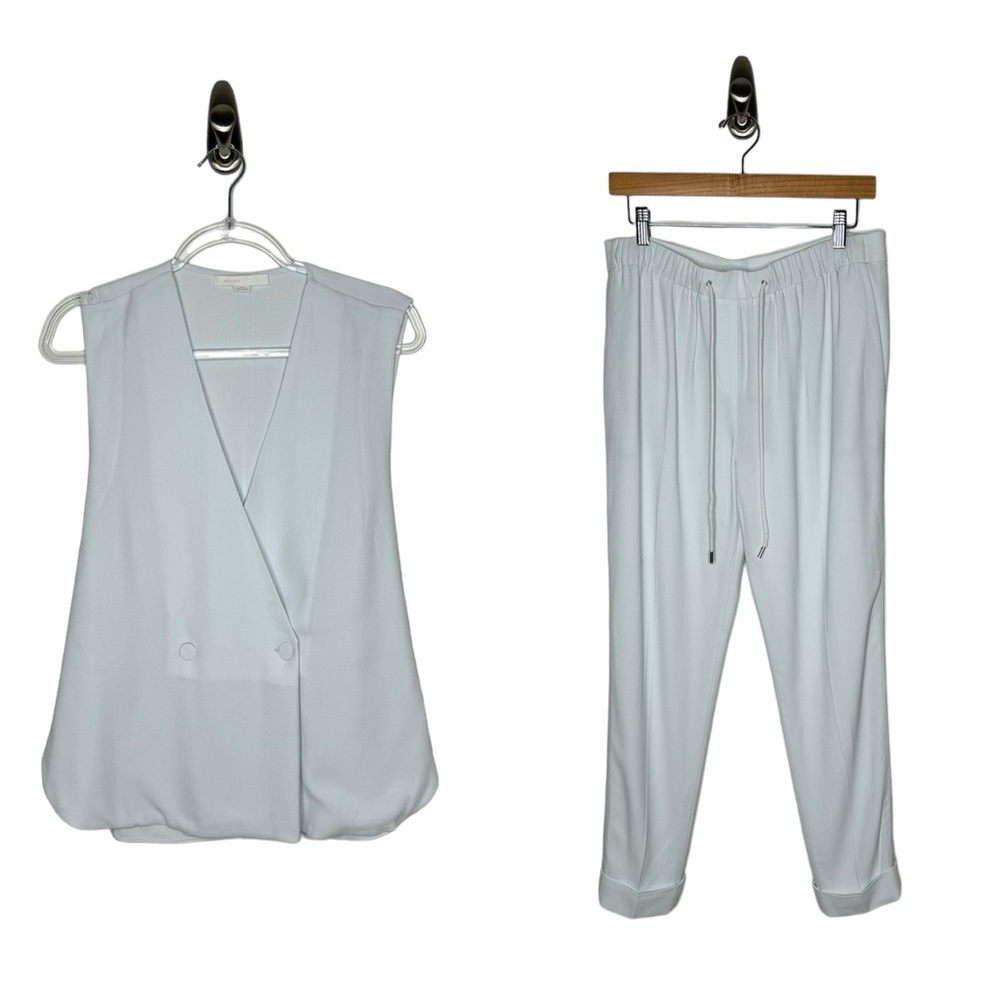 Alexander Wang | NWT Double Breasted Vest and Matching Trouser Set in Mist Crepe